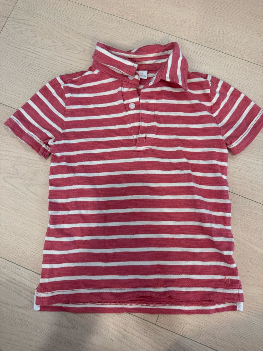 Janie and Jack Red and White Striped Polo | 4T